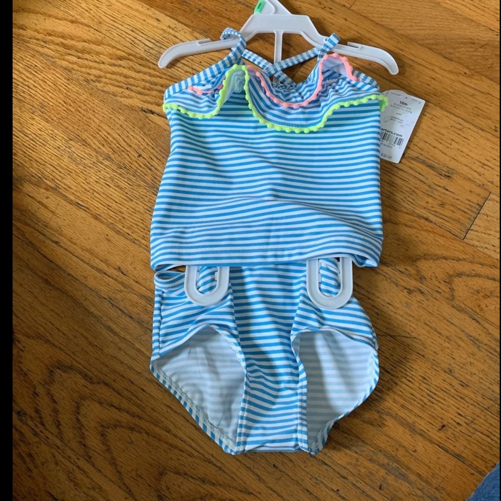 Carters 2 piece stripe bathing suit 18m